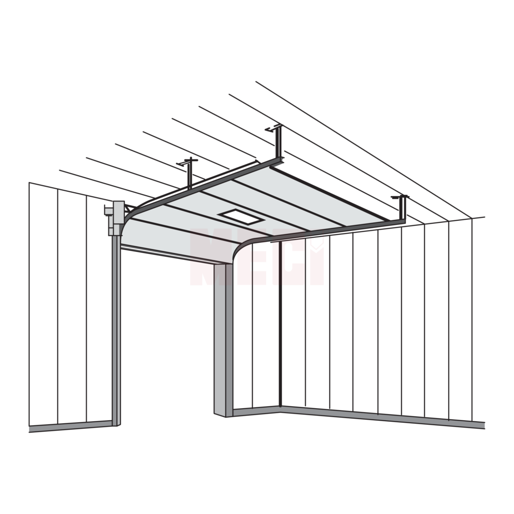 Cửa trượt cơ bản ốp trần