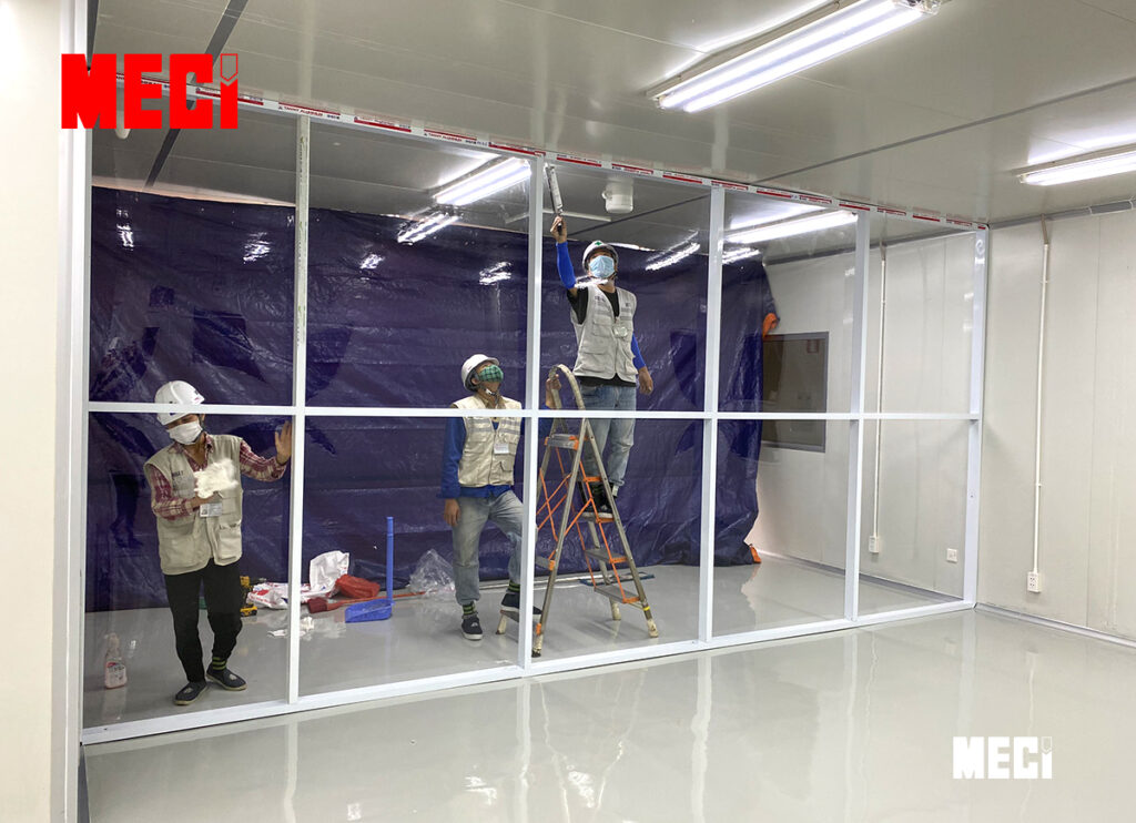 Vệ sinh hoàn thiện vách trước bàn giao