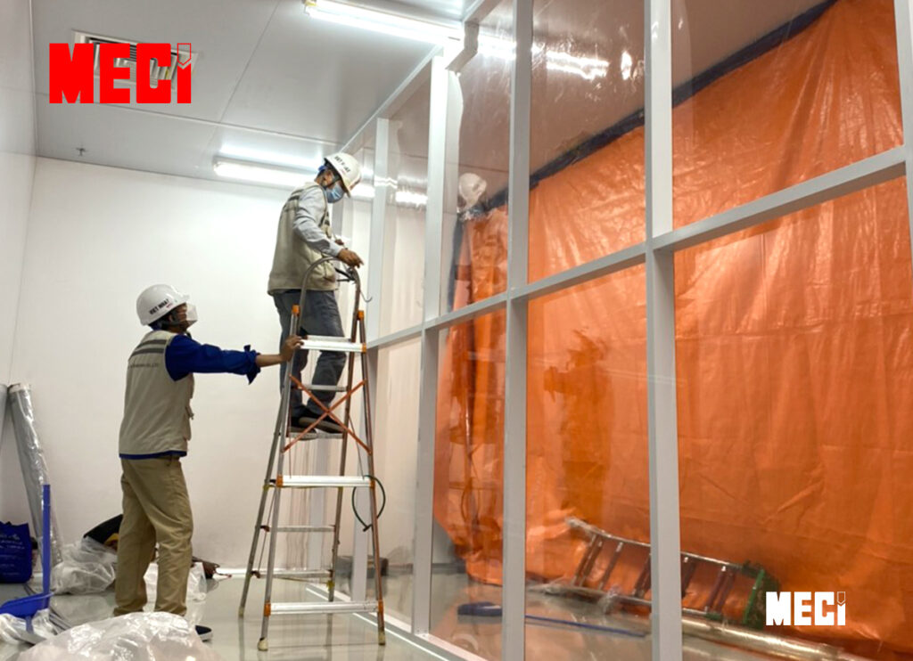 Vách sử dụng nhôm hộp dựng khung xương