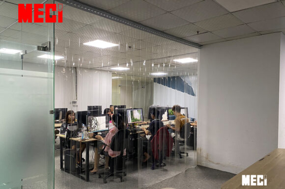 Rèm ngăn lạnh điều hòa tại văn phòng
