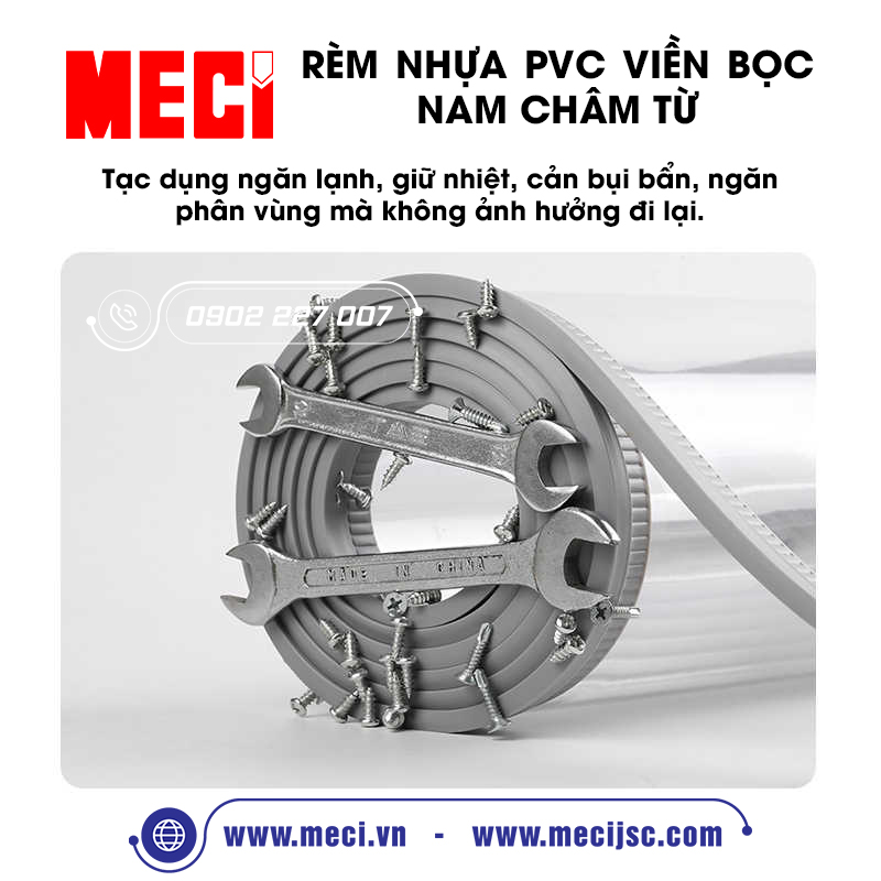 Rèm nhựa pvc viền nam châm từ