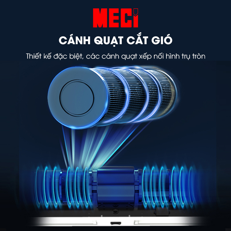 Cánh quạt cắt gió xếp thành hình trụ tròn